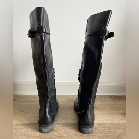 Sam Edelman Patton Black Leather Riding Knee Boot Size 9 - Picture 3 of 12